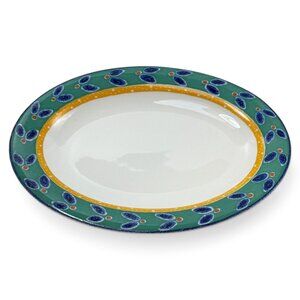 Royal Doulton Platter  Cabana 13 inch Green‎ Blue Yellow New w Tags